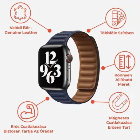 Prémiový magnetický khaki kožený remienok na hodinky Apple Watch 42/44/45/49