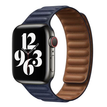 Prémiový magnetický kožený remienok Indigo na hodinky Apple Watch 42/44/45/49