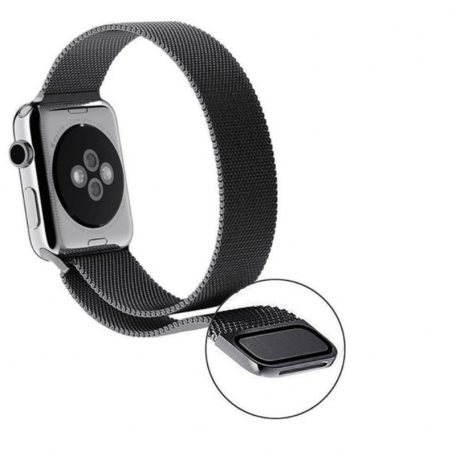 Miláno čierny kovový remienok na hodinky Apple Watch 38/40/41 (magnetický)
