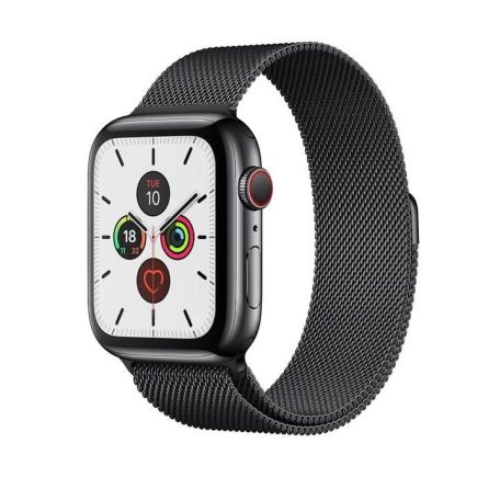 Miláno čierný veľký kovový remienok na hodinky Apple Watch 42/42/45/49 (magnetický)