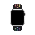 Sports Wear Black-Rainbow veľký silikonový remienok na hodinky Apple Watch 42/44/45/49