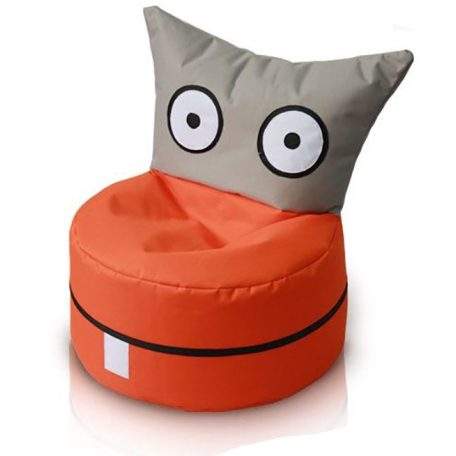 OWL detský sedací vak rozkošný tvor (sivo-oranžový)