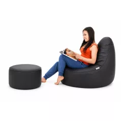 XL kreslo z textilnej kože  + Darček puff