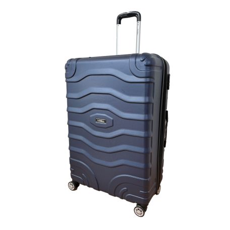 Pevný rolovací kufor National Traveler XL v modrej farbe - 76x48x28 cm