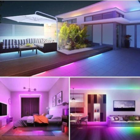 10 metrový RGB LED pás s diaľkovým ovládaním a adaptérom