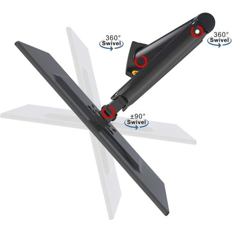 Nastaviteľný otočný stojan pre stolný monitor (17"-30") pre uhlopriečku obrazu od 43 cm do 76 cm