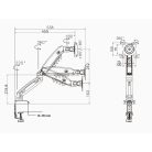 Nastaviteľný otočný stojan pre stolný monitor (17"-30") pre uhlopriečku obrazu od 43 cm do 76 cm