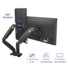 Nastaviteľný dvojitý otočný stojan na stolný monitor (17"-27") pre uhlopriečky obrazovky od 43 cm do 68 cm