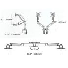 Nastaviteľný dvojitý otočný stojan na stolný monitor (17"-27") pre uhlopriečky obrazovky od 43 cm do 68 cm