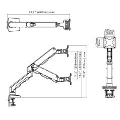   NB G50 výškovo nastaviteľný otočný stojan pre stolný monitor (27"-45") pre uhlopriečku obrazu od 71 cm do 118 cm - biela