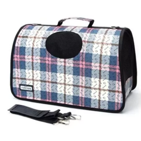 XL Taška na prepravu domácich zvierat s kockovaným vzorom - 52 cm x 22 cm x 29 cm, - stredný rozmer