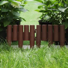   Sada 5-tich plastových zahrandich obrubníkov vo tvare plota v hnedej farbe