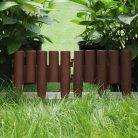 Sada 5-tich plastových zahrandich obrubníkov vo tvare plota v hnedej farbe