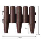 Sada 5-tich plastových zahrandich obrubníkov vo tvare plota v hnedej farbe