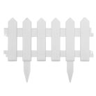 Sada 5-tich plastových záhradných obrubníkov vo tvare plotu v bielej farbe