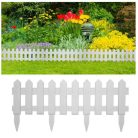 Sada 5-tich plastových záhradných obrubníkov vo tvare plotu v bielej farbe