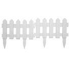 Sada 5-tich plastových záhradných obrubníkov vo tvare plotu v bielej farbe