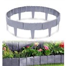 Sada 10- tich  plastových záhradných obrubníkov vo tvare plotu so vzorom kameňa