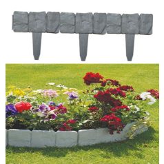   Sada 10- tich  plastových záhradných obrubníkov vo tvare plotu so vzorom kameňa