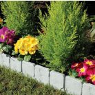 Sada 10- tich  plastových záhradných obrubníkov vo tvare plotu so vzorom kameňa