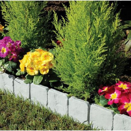 Sada 10- tich  plastových záhradných obrubníkov vo tvare plotu so vzorom kameňa