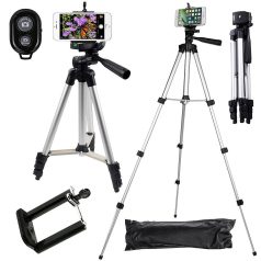   Nastaviteľný statív 4 v 1 s diaľkovým ovládaním pre telefóny, tablety, fotoaparáty a webové kamery