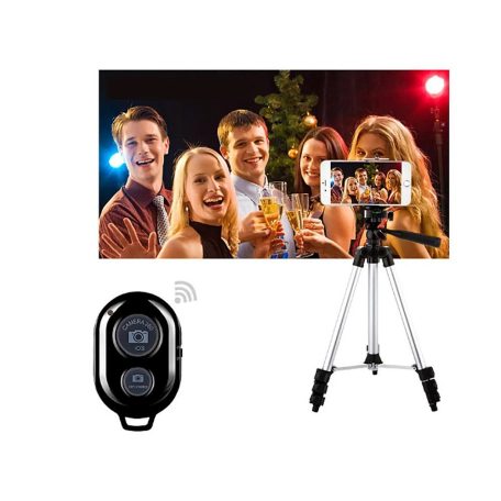 Nastaviteľný statív 4 v 1 s diaľkovým ovládaním pre telefóny, tablety, fotoaparáty a webové kamery