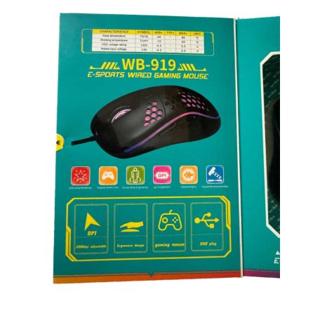 Weibo WB-919 herná optická 8-tlačidlová optická myš s LED diódami - 3200 dpi