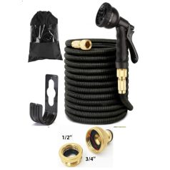   15 metrová postrekovacia hadica s hlavicou postrekovača v čiernej farbe