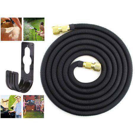 15 metrová postrekovacia hadica s hlavicou postrekovača v čiernej farbe