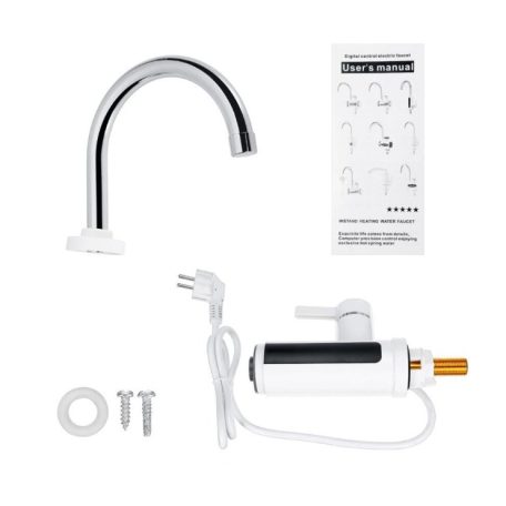 Okamžitý elektrický ohrievač vody s LED displejom v bielej farbe - 3000W