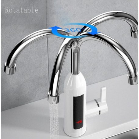 Okamžitý elektrický ohrievač vody s LED displejom v bielej farbe - 3000W