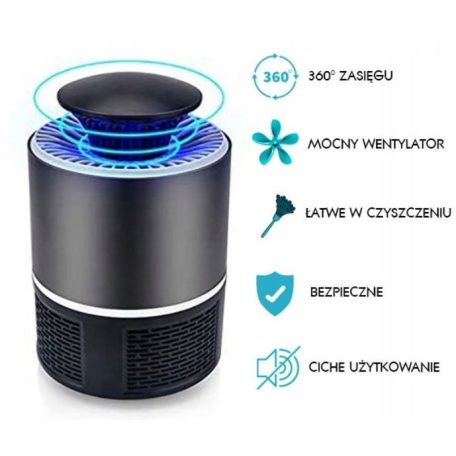 Elektrický lapač na komáre v čiernej farbe - Torino