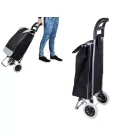  Nákupná taška skladacia na kolieskach - Čierno-sivá 