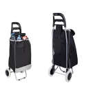  Nákupná taška skladacia na kolieskach - Čierno-sivá 