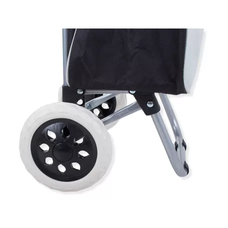  Nákupná taška skladacia na kolieskach - Čierno-sivá 