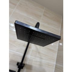   Štvorcová medená sprchová súprava s batériou - čierna farba