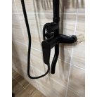 Štvorcová medená sprchová súprava s batériou - čierna farba