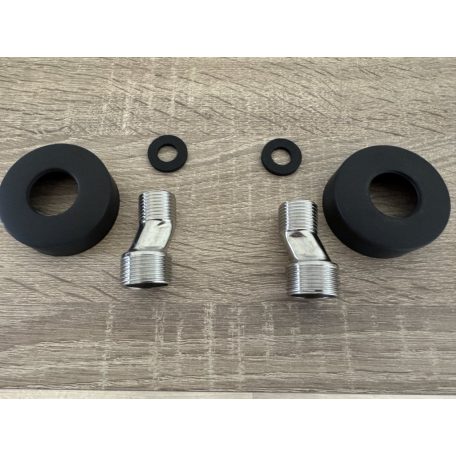 Štvorcová medená sprchová súprava s batériou - čierna farba