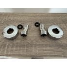 Hranatý medený sprchový set s batériou - farba chróm