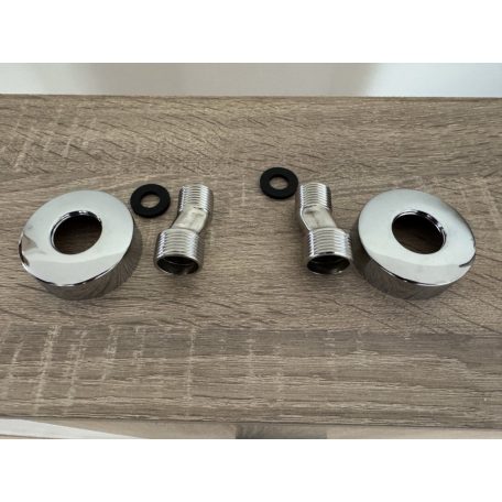 Hranatý medený sprchový set s batériou - farba chróm