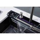 Elegantný nerezový multifunkčný kuchynský drez s dvojitou batériou, umývačka skla, LED displej, doska na krájanie