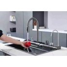 Elegantný nerezový multifunkčný kuchynský drez s dvojitou batériou, umývačka skla, LED displej, doska na krájanie