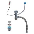 Elegantný multifunkčný kuchynský drez Boston z nehrdzavejúcej ocele s dvojitým kohútikom, umývačkou pohárou, LED displejom a doskou na krájanie - 76 cm x 45 cm