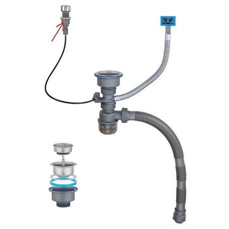 Elegantný multifunkčný kuchynský drez Boston z nehrdzavejúcej ocele s dvojitým kohútikom, umývačkou pohárou, LED displejom a doskou na krájanie - 76 cm x 45 cm