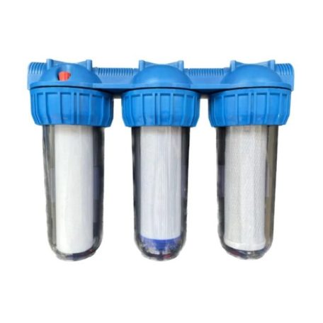 Trojitý vodný filter s umývateľnými filtračnými vložkami, 3/4"