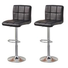   2 štýlové výškovo nastaviteľné čierne barové stoličky New York