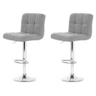 2 štýlové, výškovo nastaviteľné sivé barové stoličky New York
