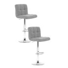 2 štýlové, výškovo nastaviteľné sivé barové stoličky New York