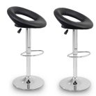 2 štýlové, výškovo nastaviteľné čierne barové stoličky Miami